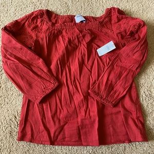Girls Old Navy top size Medium (8) burgundy in color. NWT